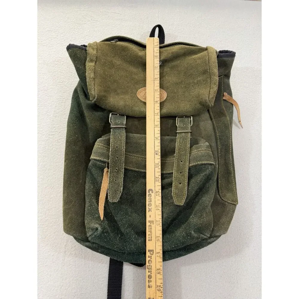American Eagle Outfitters AEO Suede Green Rucksack Backpack Vintage Rugged
